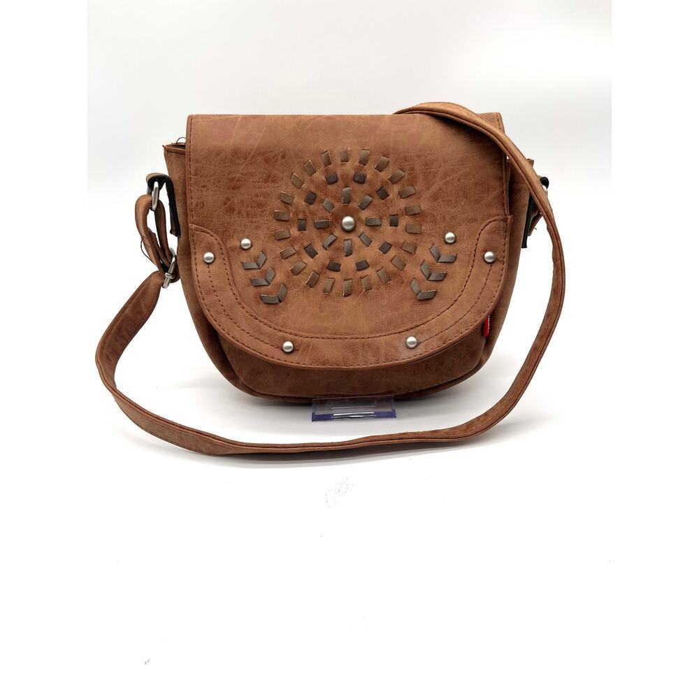 Unionbay Soho Distressed Leather Hippie Bag, Brown